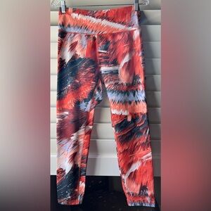 Marika - Large - Red/Black Multicolored - Leggings Activewear